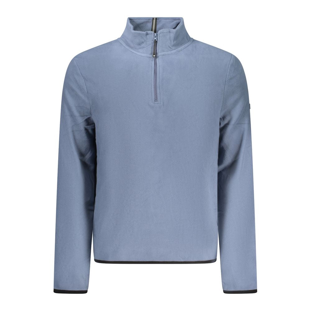Norway 1963 blue polyester men's sweatshirt with ribbed cuffs and crew neckline, casual and comfortable clothing.