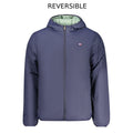 Norway 1963 men's blue polyester jacket, lightweight and stylish, shown in front view with zipper closure and collar.