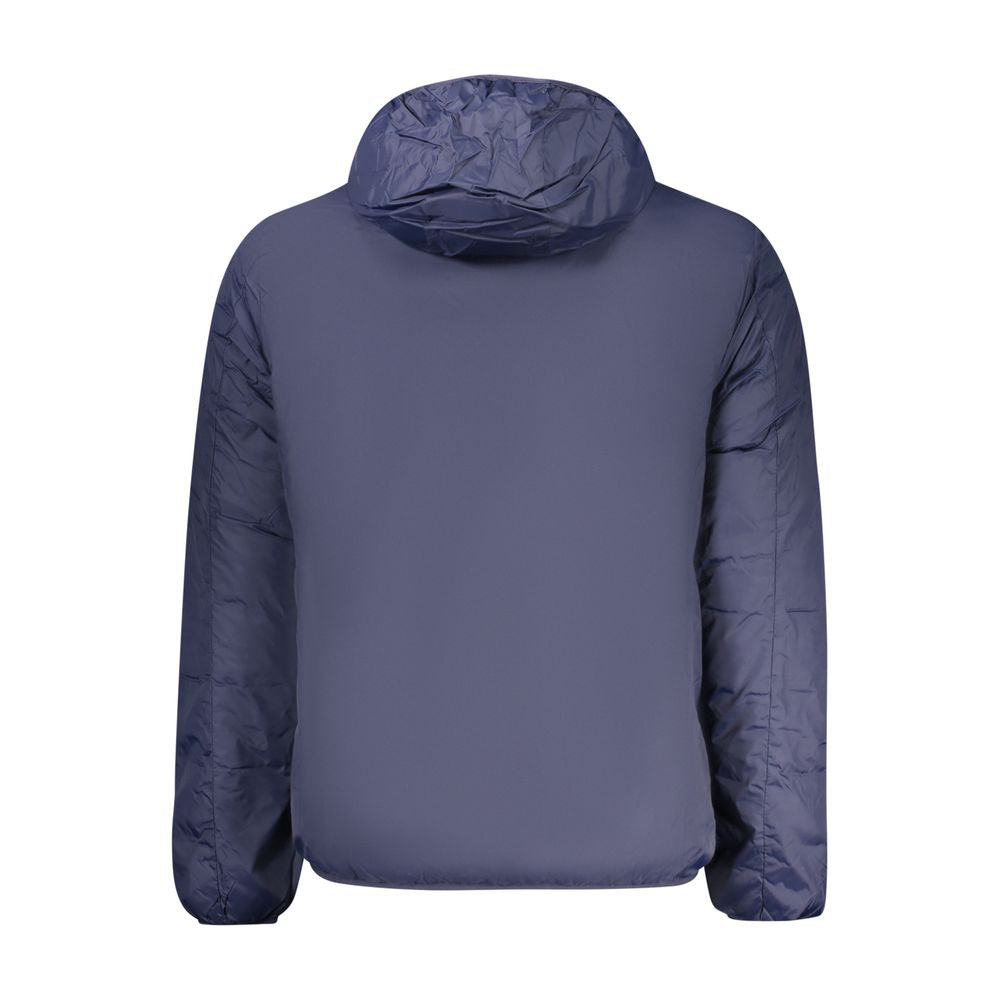 Norway 1963 men's blue polyester jacket with front zipper and collar, stylish and casual outerwear.