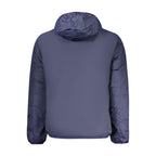 Norway 1963 men's blue polyester jacket with front zipper and collar, stylish and casual outerwear.