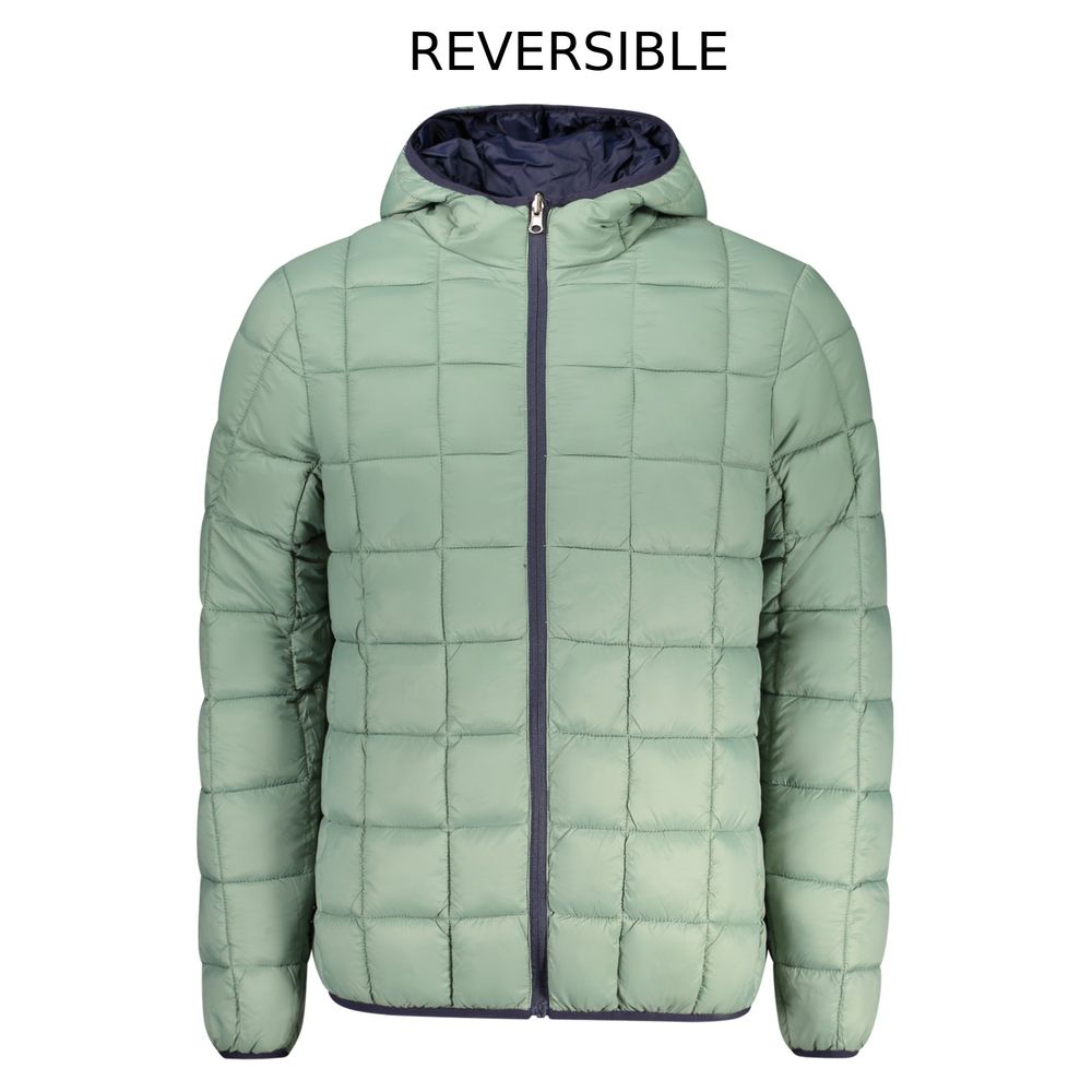 Norway 1963 men's blue polyester jacket, stylish and durable outerwear with a modern fit, shown on a model.