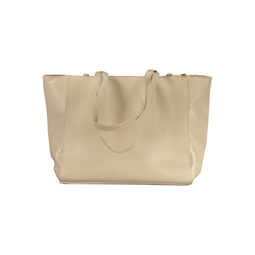 Beige PVC Laura Biagiotti women's handbag with sleek design and shoulder strap, stylish accessory for everyday use.