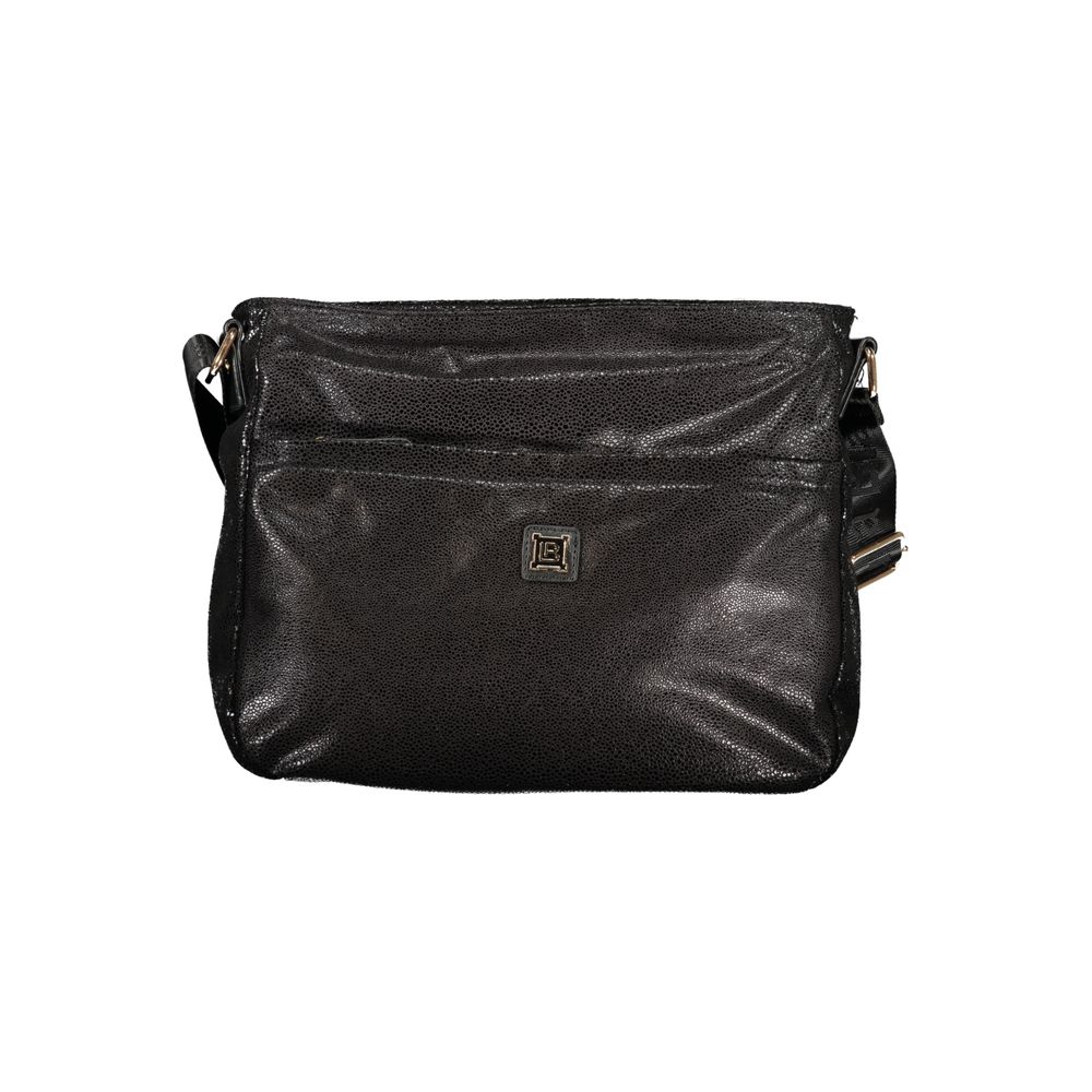 Laura Biagiotti Nero polyester women's handbag with sleek design and top handle, stylish accessory for everyday use.
