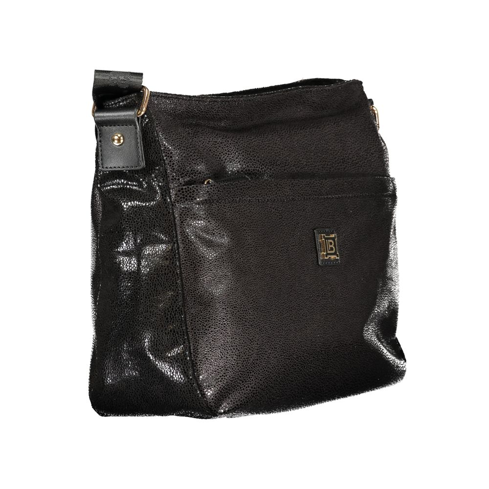 Laura Biagiotti Nero polyester women's handbag with sleek design and top handles, stylish and functional for everyday use.