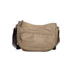 Beige Laura Biagiotti polyester women's shoulder bag with sleek design and adjustable strap.