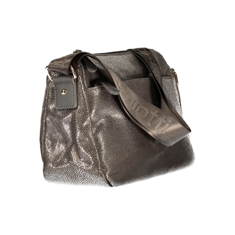 Gray Laura Biagiotti polyester women's handbag with sleek design and top handle, perfect for stylish everyday use.