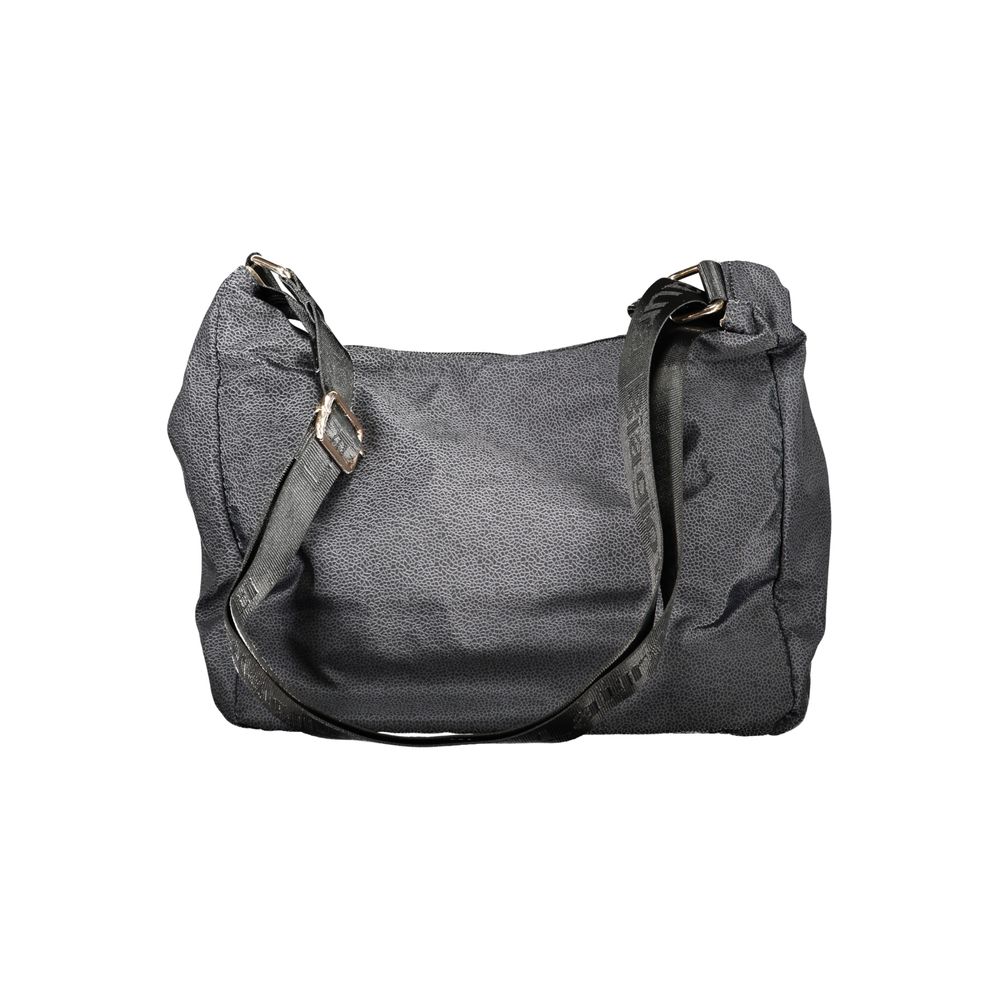 Black polyester Laura Biagiotti women's handbag with sleek design and sturdy handles, displayed on a neutral background.