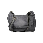 Black polyester Laura Biagiotti women's handbag with sleek design and sturdy handles, displayed on a neutral background.
