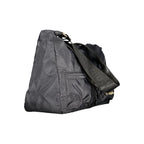 Black polyester women’s handbag by Laura Biagiotti with sleek design and top handles, stylish and functional accessory.