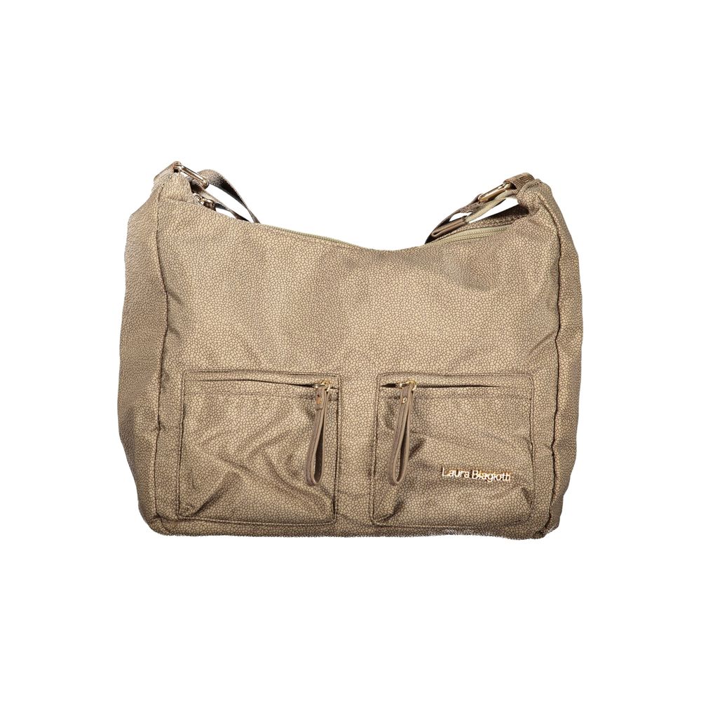 Laura Biagiotti beige polyester women's handbag with elegant design and practical handles, perfect for everyday use.