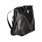 Black PVC women's handbag by Laura Biagiotti with sleek design and subtle logo detail.