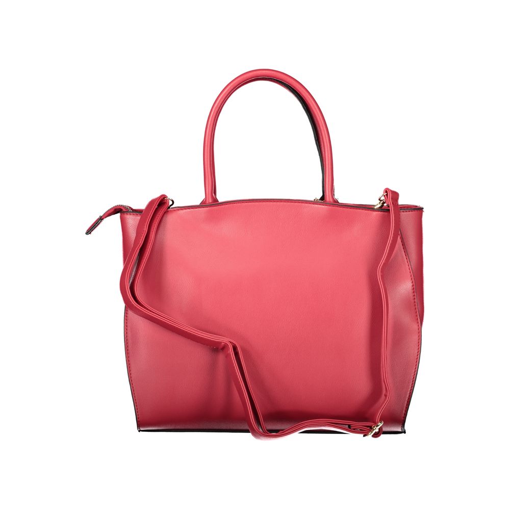 Laura Biagiotti Rosso PVC women's handbag with sleek design and structured shape, featuring top handles and subtle logo accents.