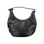 Black PVC Laura Biagiotti women's handbag with sleek design and top handles, stylish accessory for modern outfits.