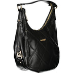 Black PVC women's handbag by Laura Biagiotti with sleek design and silver-tone hardware.
