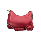 Laura Biagiotti Rosso PVC women's handbag with top handles and silver hardware, showcasing a stylish and modern accessory.
