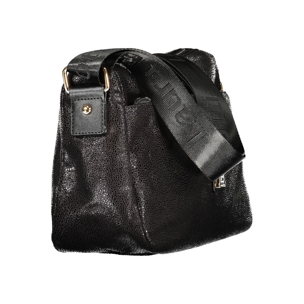 Laura Biagiotti black polyester women's handbag with sleek design and top handles, featuring elegant stitching and functional style.