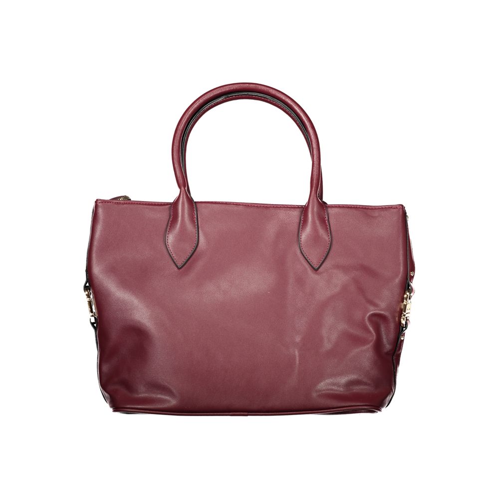 Laura Biagiotti Rosso PVC women's handbag with top handles and gold-tone hardware, stylish and spacious for everyday use.