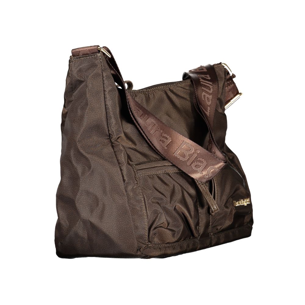 Laura Biagiotti brown polyester women's handbag with elegant design and sturdy handles, ideal for stylish everyday use.