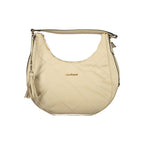 Beige PVC women's handbag by Laura Biagiotti with top handles and sleek design, perfect for everyday use.