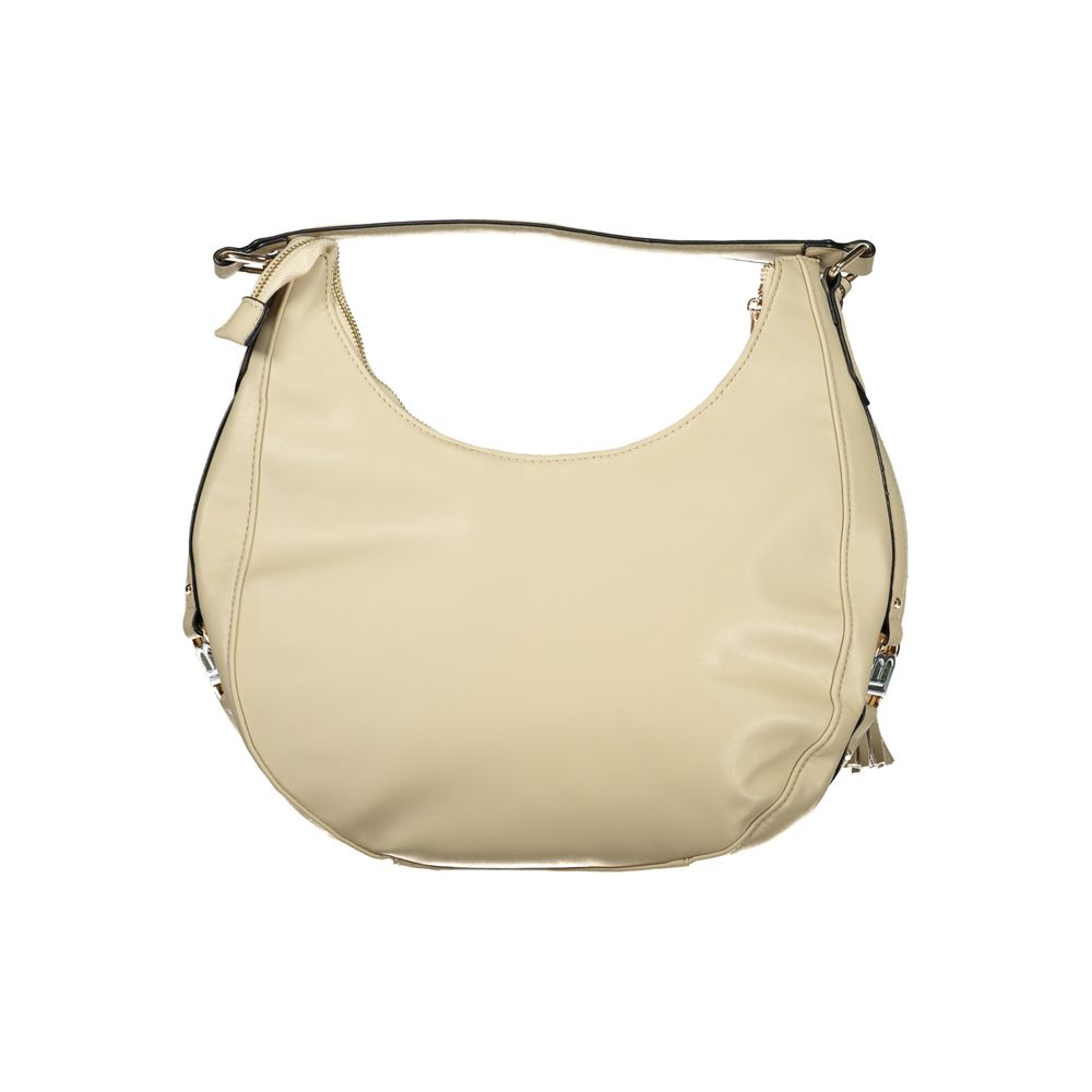 Beige PVC women's handbag by Laura Biagiotti with structured design and top handle, featuring subtle branding details.