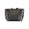 Black PVC Laura Biagiotti women's handbag with sleek design and top handle, featuring a stylish and versatile accessory.