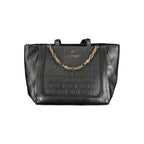 Black PVC Laura Biagiotti women's handbag with sleek design and top handle, featuring a stylish and versatile accessory.