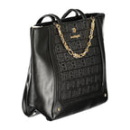 Black PVC women's handbag by Laura Biagiotti with sleek design and silver-tone hardware