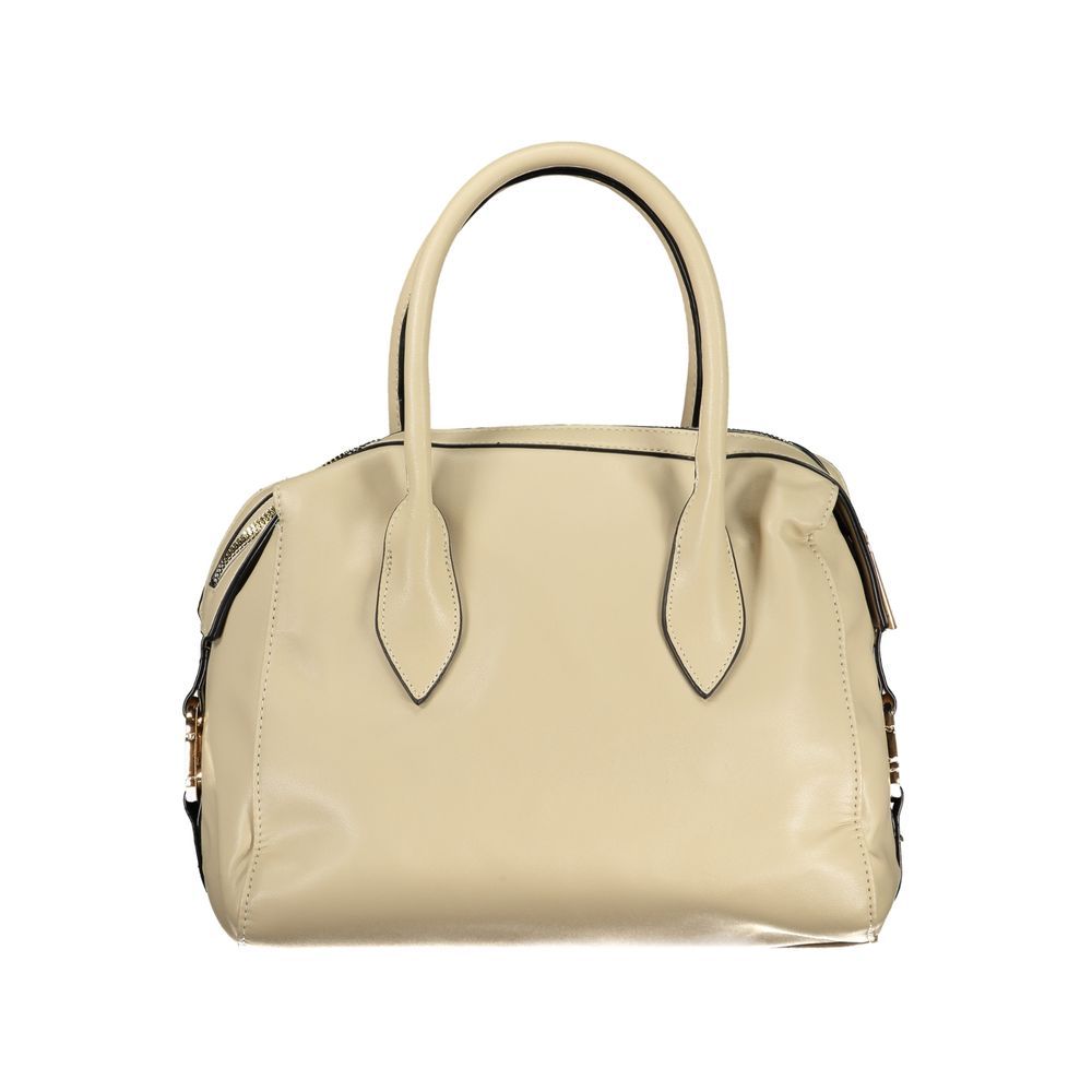 Beige PVC Laura Biagiotti women's handbag with top handles and sleek design, perfect for stylish everyday use.
