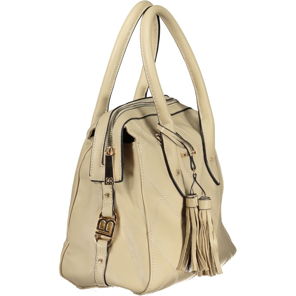 Beige PVC women’s handbag by Laura Biagiotti featuring a sleek design and subtle branding, perfect for everyday use.