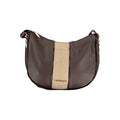 Laura Biagiotti brown PVC women's handbag with structured design and top handles, stylish and functional accessory.