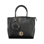 Laura Biagiotti Nero PVC women's handbag with sleek design and top handles, stylish accessory for everyday use.