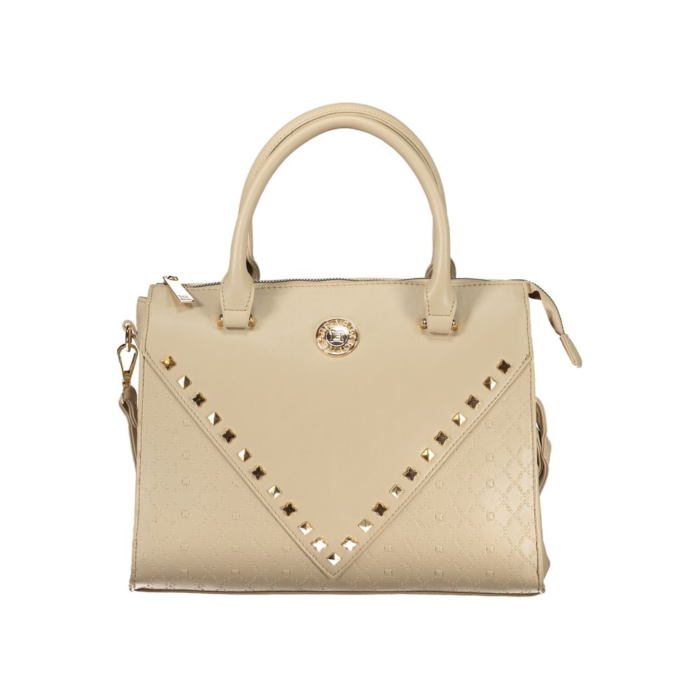 Beige PVC women’s handbag by Laura Biagiotti with sleek design and top handle, showcasing a stylish and functional accessory.