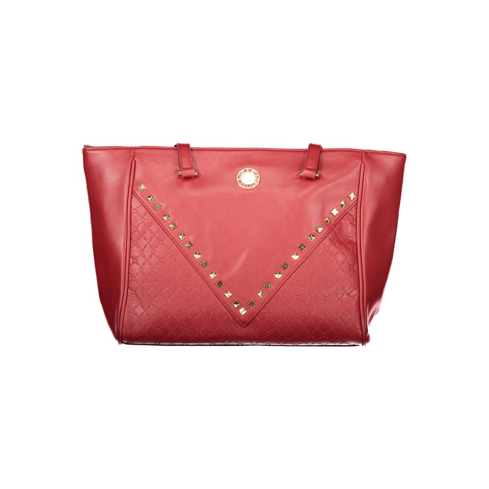 Laura Biagiotti Rosso PVC women's handbag with sleek design and top handle, featuring a vibrant red color and modern style.