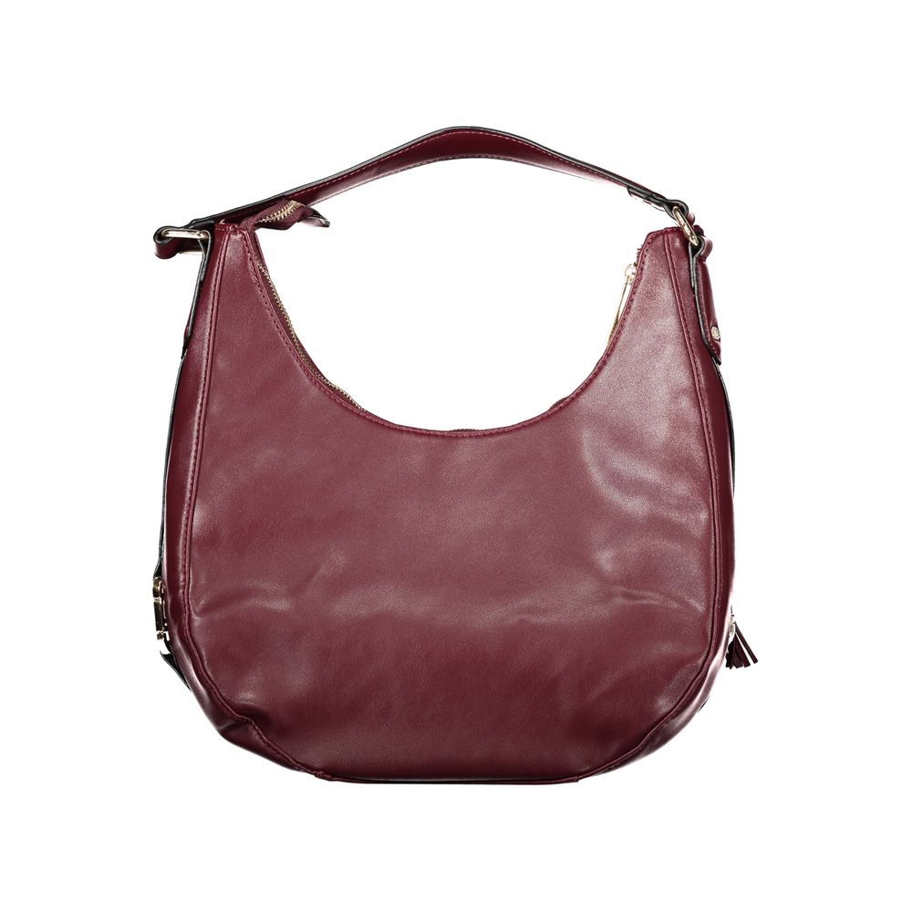 Laura Biagiotti Rosso PVC female handbag with top handles and sleek design, featuring a modern and elegant style.