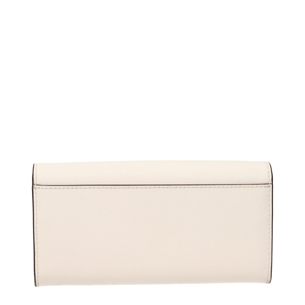 Michael Kors beige leather wallet with multiple card slots and zip coin pocket, stylish and functional accessory.