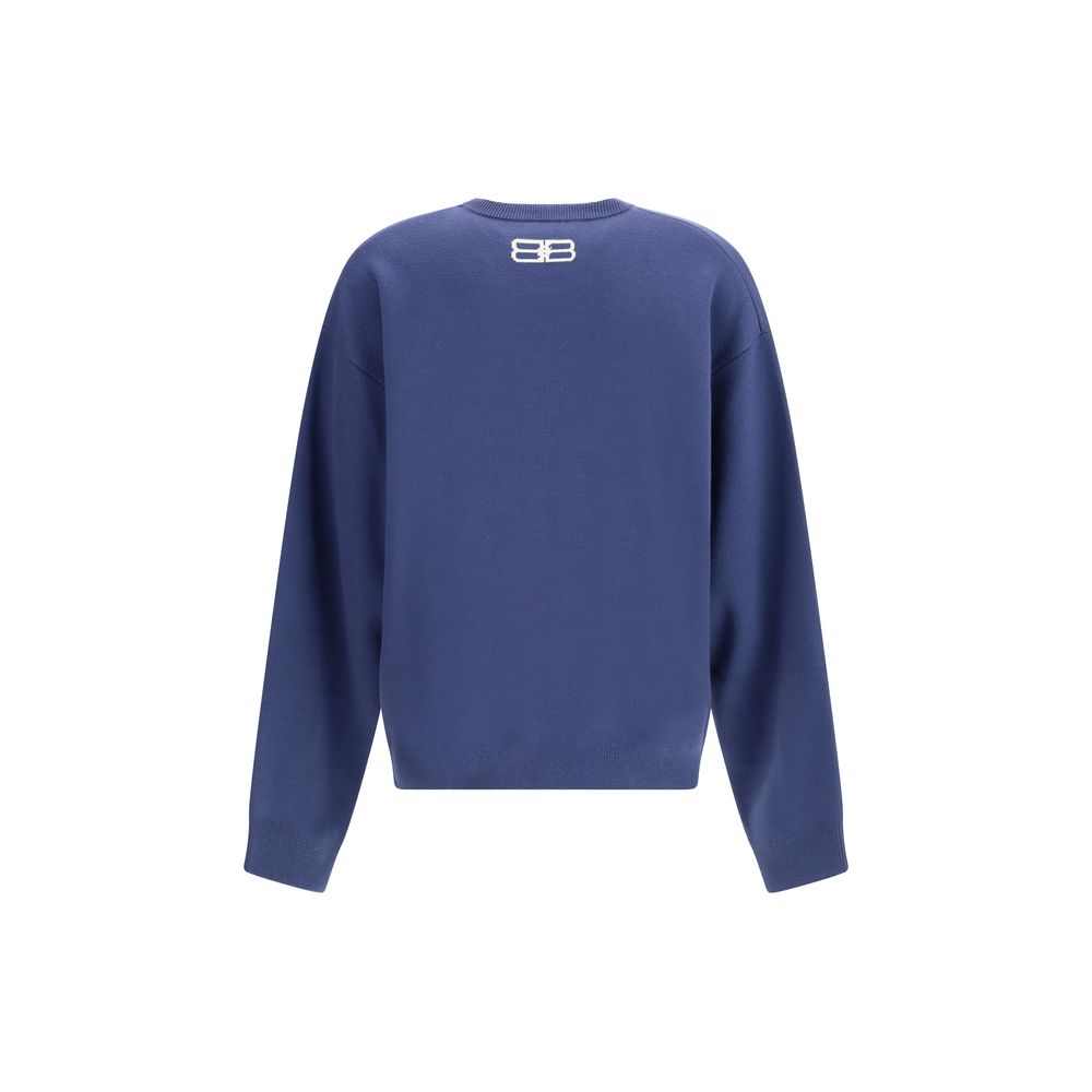 Balenciaga Blue Wool Sweatshirt Balenciaga