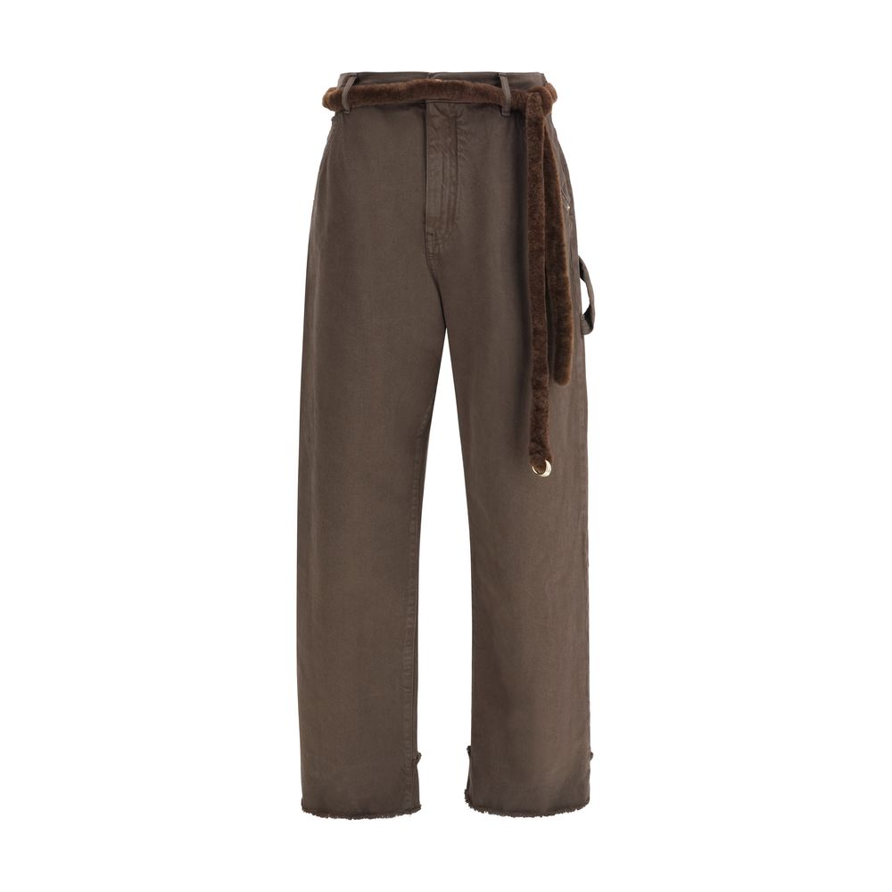 Darkpark Brown Cotton Casual Pants Darkpark
