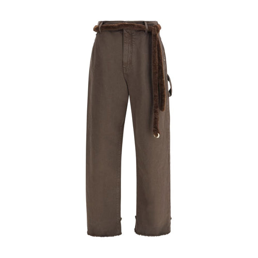 Darkpark Brown Cotton Casual Pants Darkpark