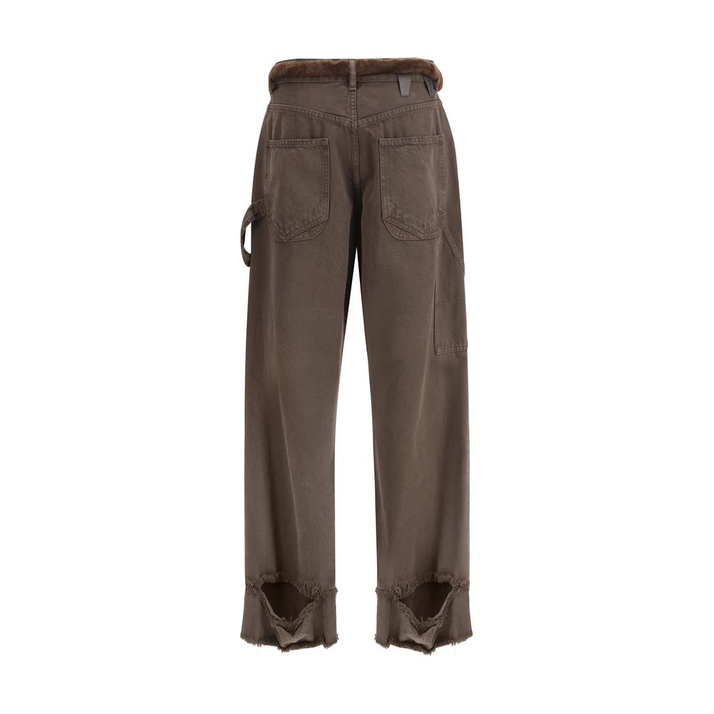 Darkpark Brown Cotton Casual Pants Darkpark