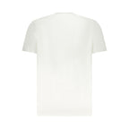 Calvin Klein Bianco cotton men's T-shirt displayed flat, showcasing its simple white design and soft fabric texture.