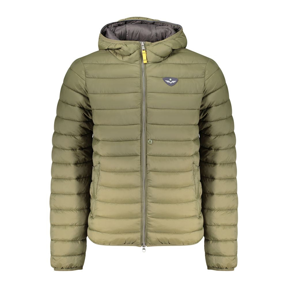 Armata Di Mare men's green polyamide jacket with front zipper and adjustable cuffs, suitable for casual outdoor wear.