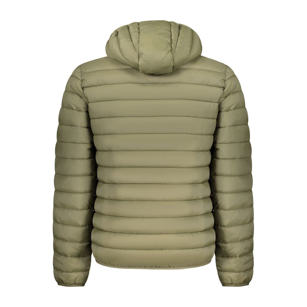 Armata Di Mare men's green poliammide jacket with front zipper and adjustable collar, casual outerwear for men.