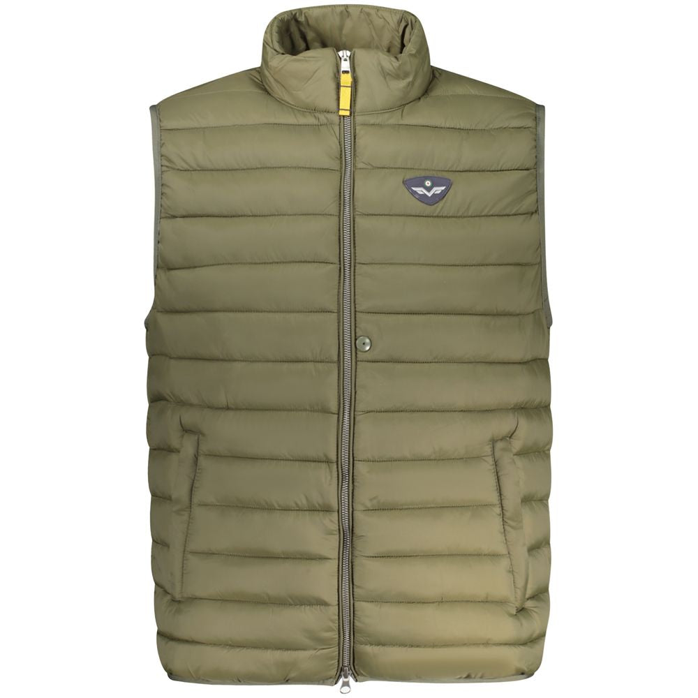 Armata di Mare men's green nylon jacket with front zipper and stand collar, casual and lightweight outerwear.