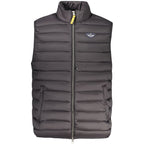 Black polyamide men's jacket by Armata Di Mare, showing a sleek, lightweight outerwear design with a stand-up collar.