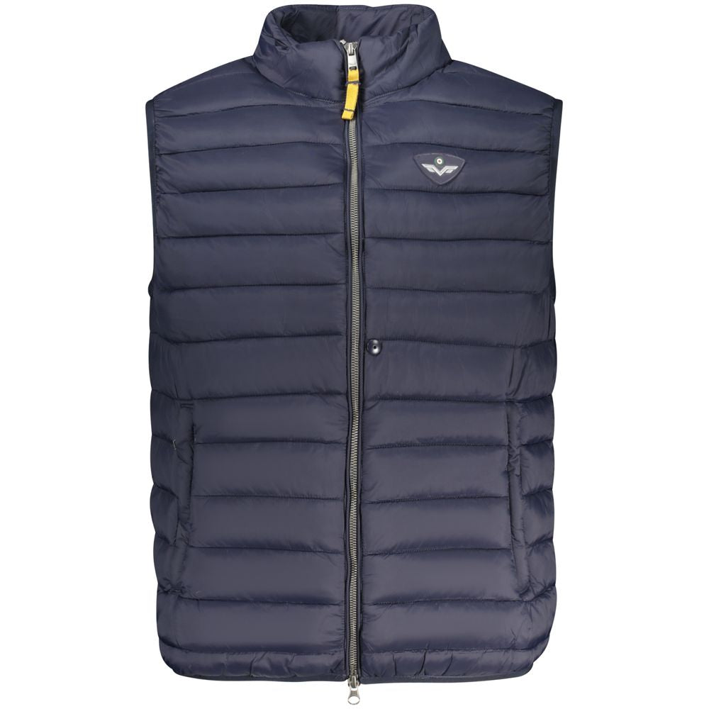 Blue Armata Di Mare men's polyamide jacket with front zipper and stand collar, lightweight and stylish for casual wear.