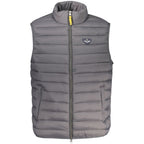Armata Di Mare men's gray nylon jacket with a stylish collar and zipper, shown on a hanger against a plain background.