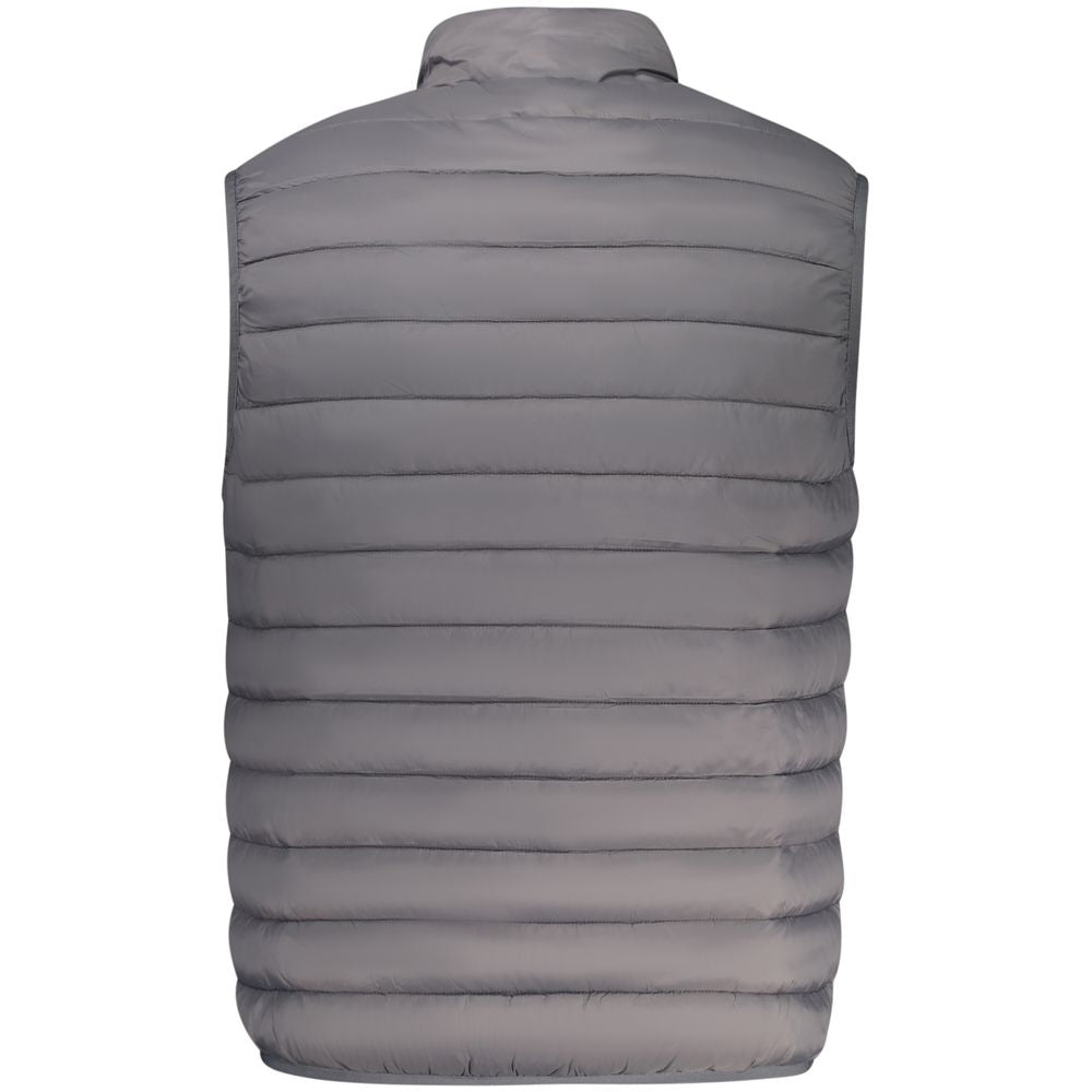 Armata Di Mare men's gray polyamide jacket displayed on a hanger, showcasing its sleek design and lightweight fabric.