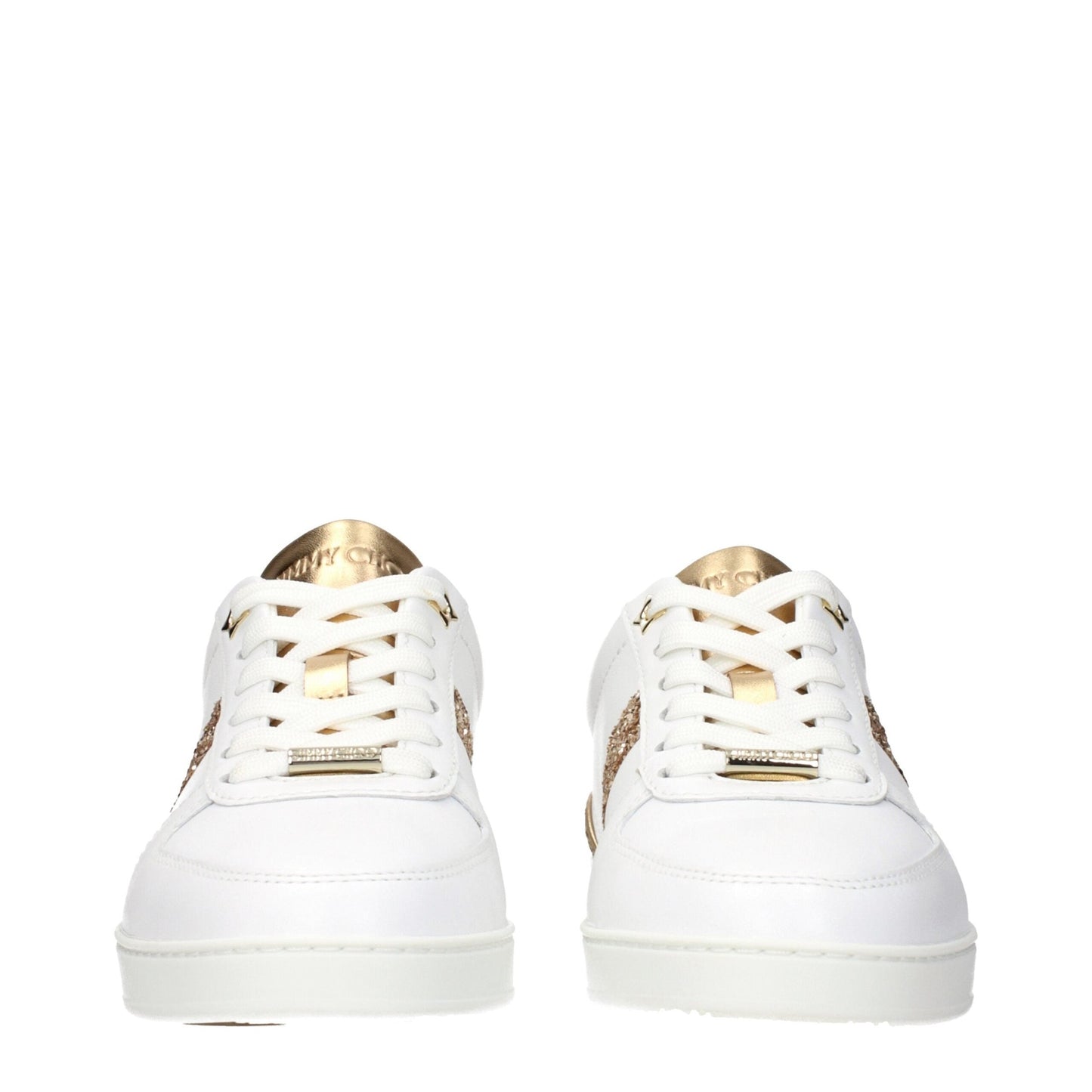 Jimmy Choo White Leather Low Top Sneakers