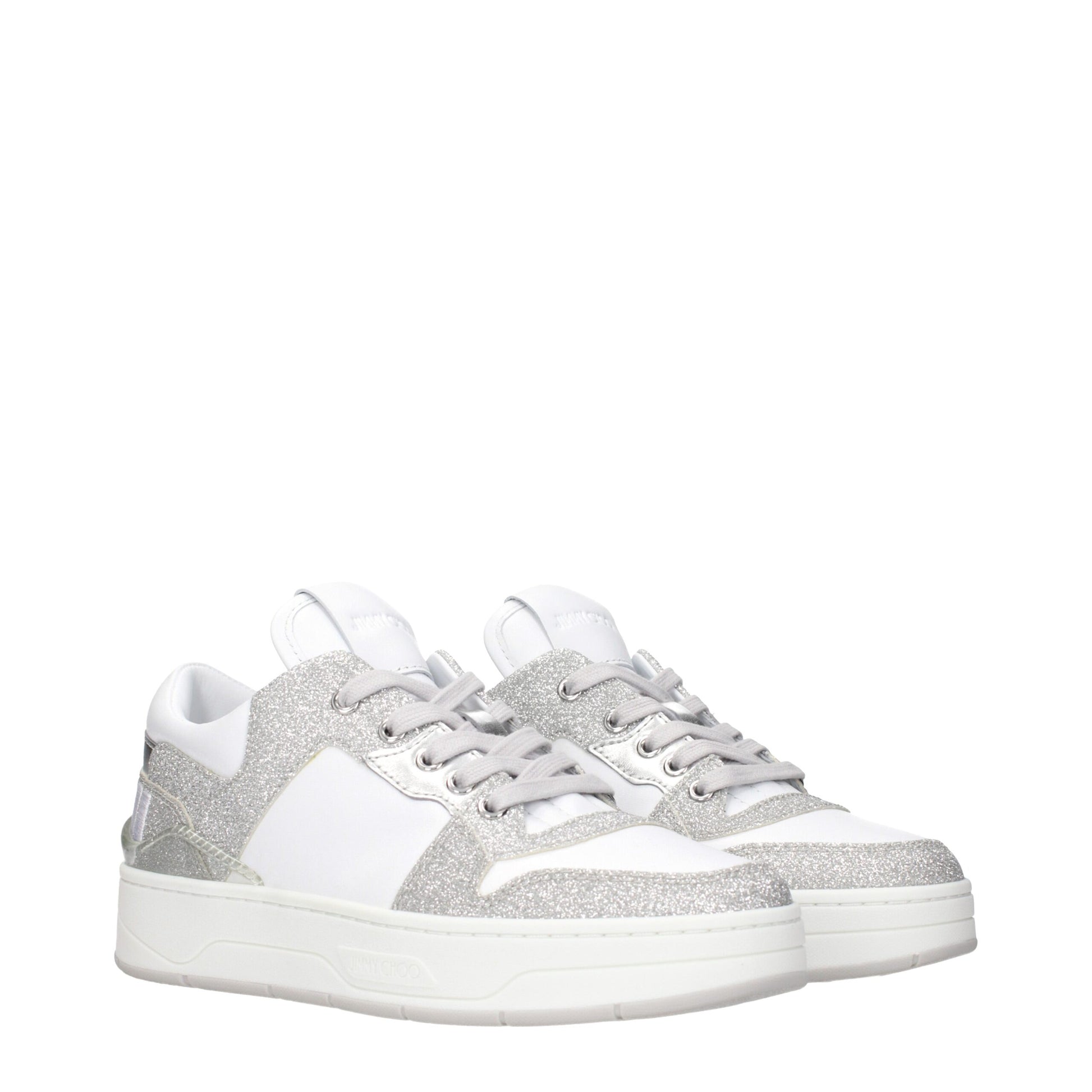 Jimmy Choo White Leather Low Top Sneakers