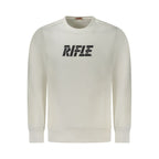 White cotton men's sweatshirt by Rifle featuring a classic crewneck design and comfortable fit.